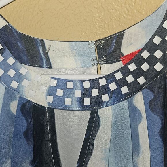 V Cristina Paisley sleeveless halter tunic size large - Picture 2 of 6